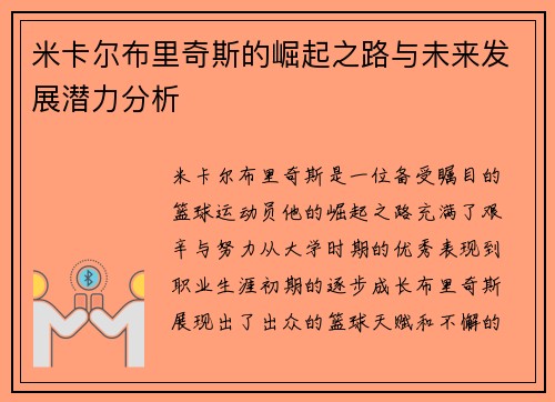 米卡尔布里奇斯的崛起之路与未来发展潜力分析